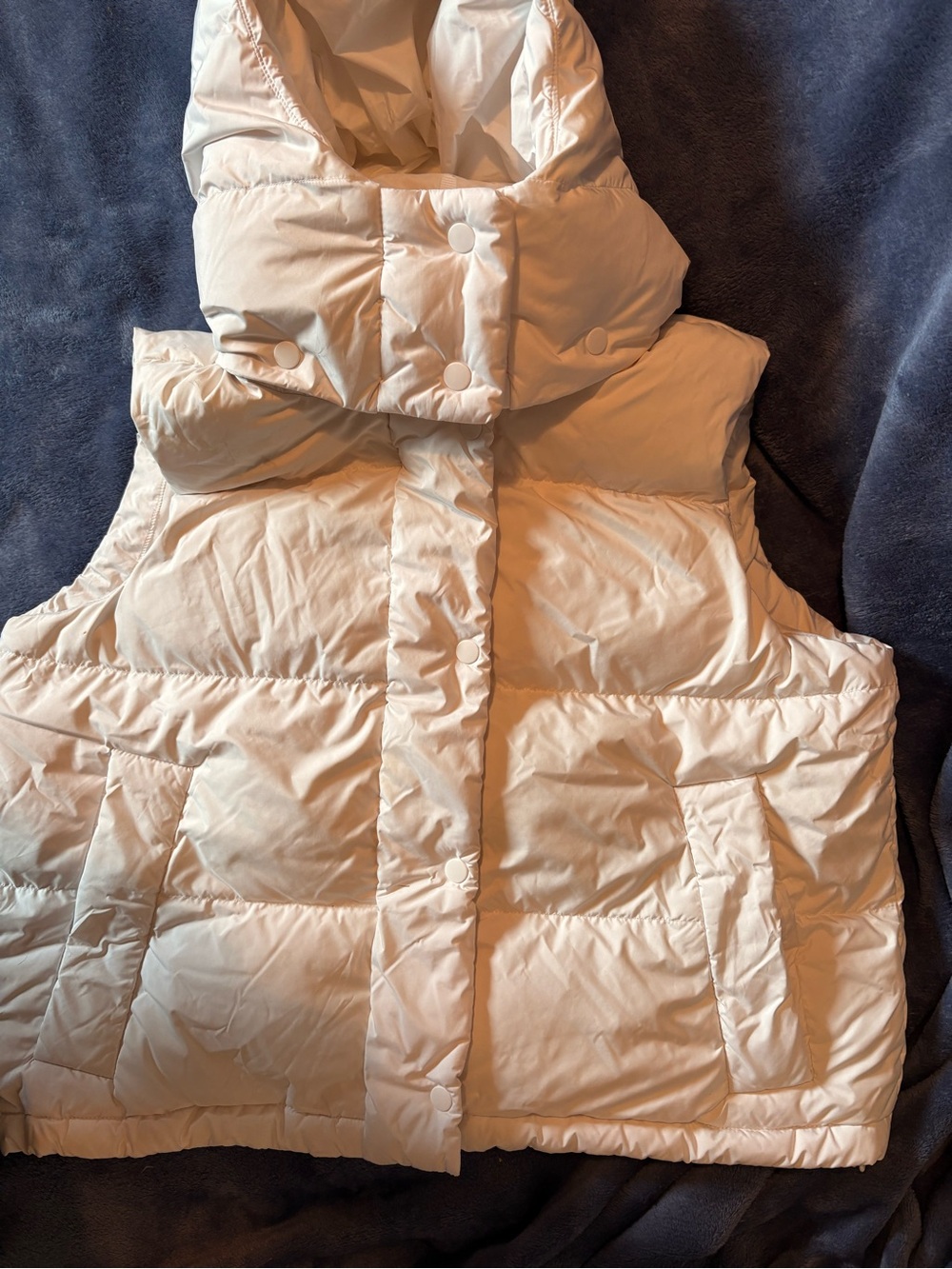 lululemon athletica Cream Quilted Hooded Puffer Vest